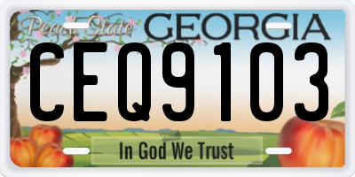 GA license plate CEQ9103