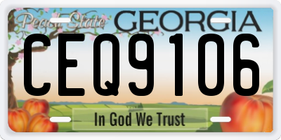 GA license plate CEQ9106