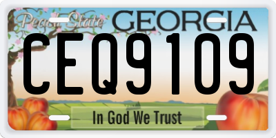 GA license plate CEQ9109