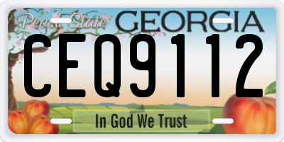 GA license plate CEQ9112