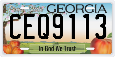 GA license plate CEQ9113