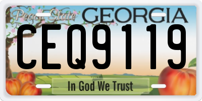 GA license plate CEQ9119