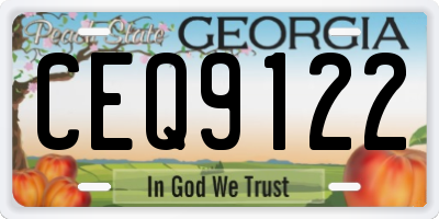 GA license plate CEQ9122