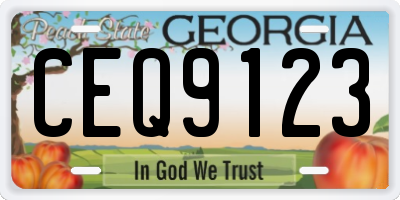 GA license plate CEQ9123