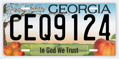 GA license plate CEQ9124