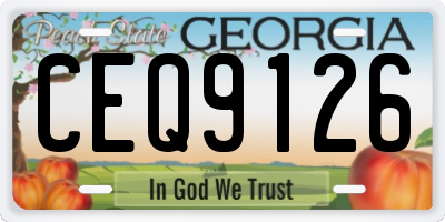 GA license plate CEQ9126