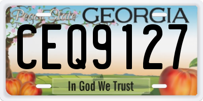 GA license plate CEQ9127
