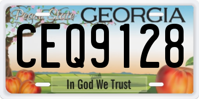 GA license plate CEQ9128