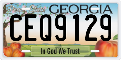 GA license plate CEQ9129