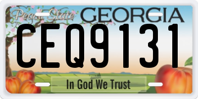 GA license plate CEQ9131