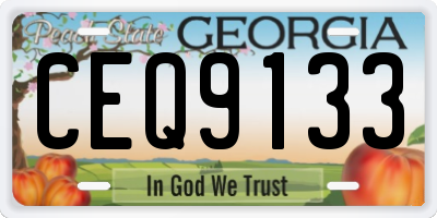 GA license plate CEQ9133