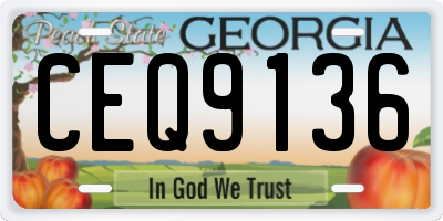 GA license plate CEQ9136