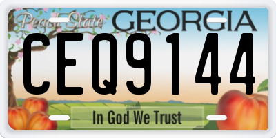 GA license plate CEQ9144