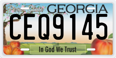 GA license plate CEQ9145