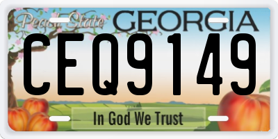 GA license plate CEQ9149