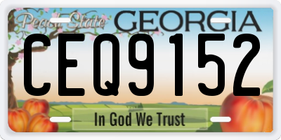 GA license plate CEQ9152