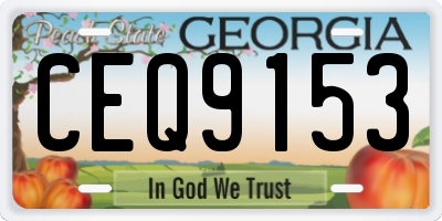 GA license plate CEQ9153