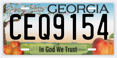 GA license plate CEQ9154