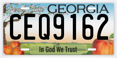GA license plate CEQ9162