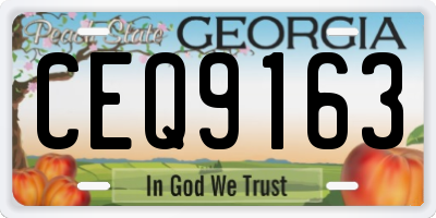 GA license plate CEQ9163