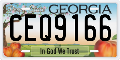 GA license plate CEQ9166