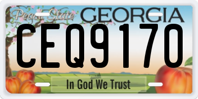 GA license plate CEQ9170