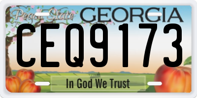 GA license plate CEQ9173