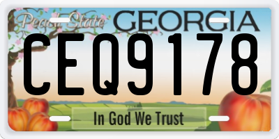 GA license plate CEQ9178
