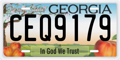 GA license plate CEQ9179