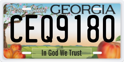 GA license plate CEQ9180