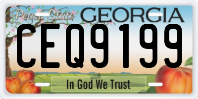 GA license plate CEQ9199