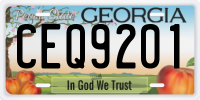 GA license plate CEQ9201