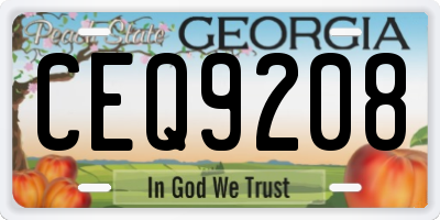 GA license plate CEQ9208