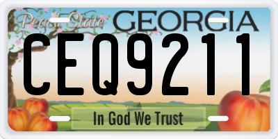 GA license plate CEQ9211