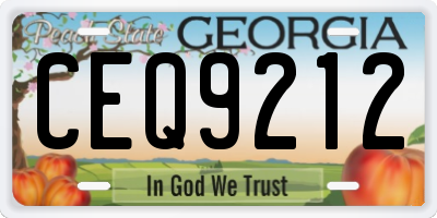 GA license plate CEQ9212