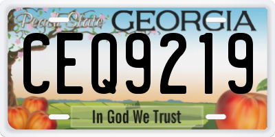 GA license plate CEQ9219