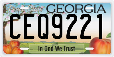 GA license plate CEQ9221