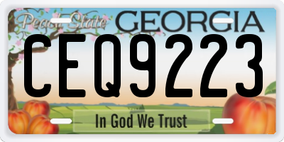 GA license plate CEQ9223