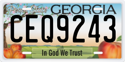 GA license plate CEQ9243