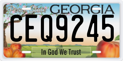 GA license plate CEQ9245