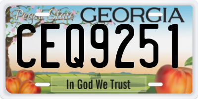 GA license plate CEQ9251