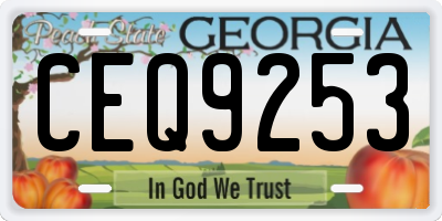 GA license plate CEQ9253