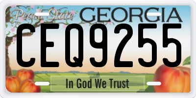 GA license plate CEQ9255