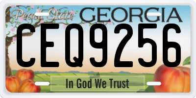 GA license plate CEQ9256