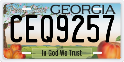 GA license plate CEQ9257