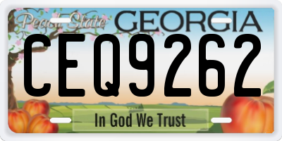 GA license plate CEQ9262