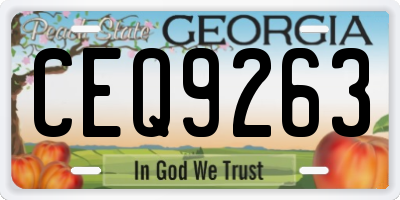 GA license plate CEQ9263