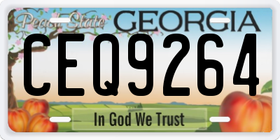 GA license plate CEQ9264