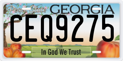 GA license plate CEQ9275