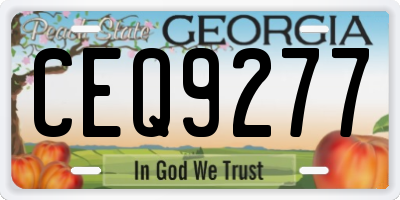 GA license plate CEQ9277